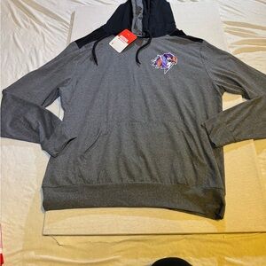 Gray and Black Hooded Sweatshirt with Logo